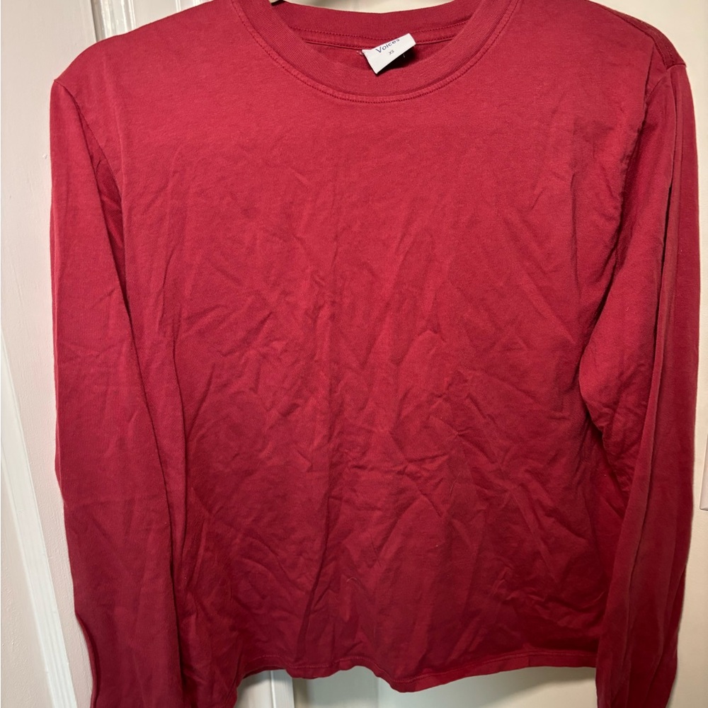 Outdoor Voices Red Long Sleeve Tee
